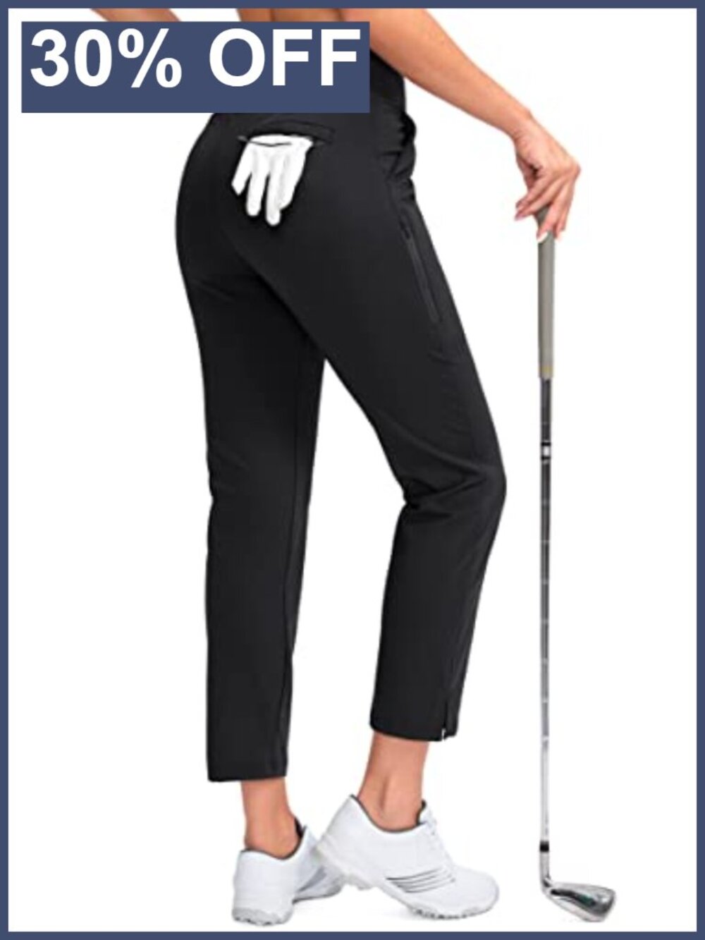 Women's High Waist Stretch Ankle Golf Pants with Pockets